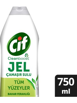 Cif Jel Yüzey Temizleyici Tüm Yüzeyler İçin Çamaşır Suyu Katkılı Bahar Ferahlığı 750 ML