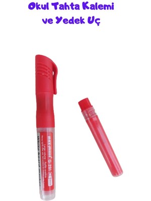 O&S Okul Öğretmen Beyaz Tahta Kalemi, Mavi Renk Red Boardmarker Yedek Uçlu