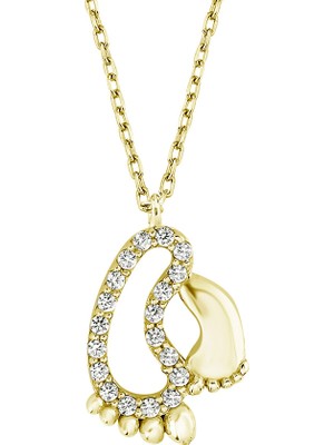 Altın Sepeti Altın Anne Bebek Ayak Kolye