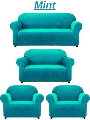 Uytm 3+2+1+1 Dokuma Jakar Koltuk Örtüsü. Lastikli, Esnek, Yıkanabilir Koltuk, Kanepe, Çekyat Örtüsü