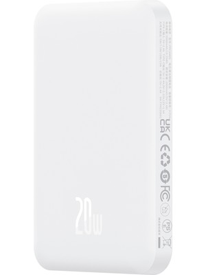 Baseus Magnetic Mini Wireless – 5.000 mAh 20W Kablosuz Powerbank – Stellar White