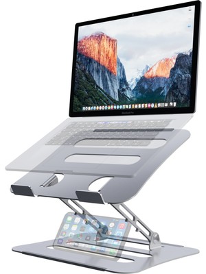 Jön Metal Katlanabilir Telefon Tutuculu Tüm Modellerle Uyumlu Ayarlanabilir Notebook Laptop Standı Yükseltici