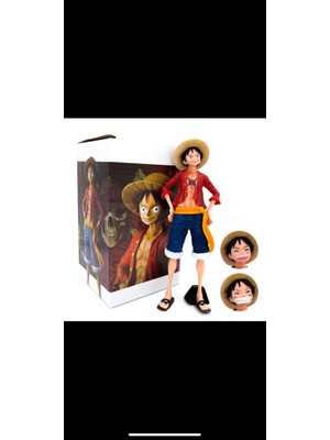 Zigver  Anime Figürü Kendinden Emin Gülen Luffy Üç Formu Yüz Değişen Bebek Eylem Heykelcik Model Oyuncaklar Kitleri 27CM