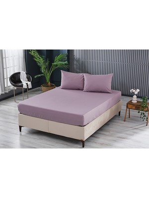 Doqu Home Colourful Fitted Çarşaf Çift King Size - Lila