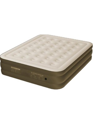 Campout Yüksek Çift Kişilik Şişme Yatak Krem Elektrikli Pompa Hediyeli