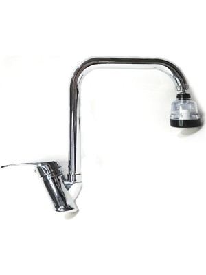 Elmina Armatür 3 Fonksiyonlu Tasarruflu Sıcak Soguk Su Girişli Köşe Borulu Mutfak Bataryası Musluğu Çeşmesi