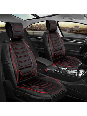 AG Store 
honda Legend Uyumlu Yarı Deri Oto Koltuk Kılıfı Ön-Arka Set (Roma Seri) Siyah-Kırmızı