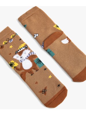 Koton Yılbaşı Desenli Havlu Çorap