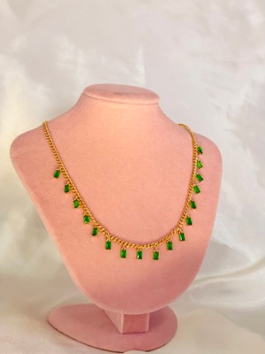 Stainless Steel Emerald Vip Çelik Kolye