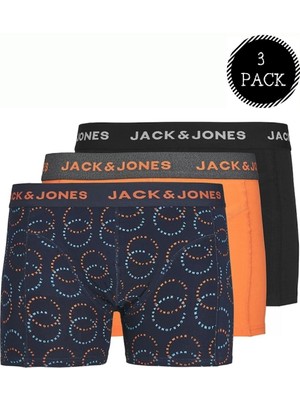 Jack & Jones Erkek Renkli Logolu 3'lü Boxer Paketi