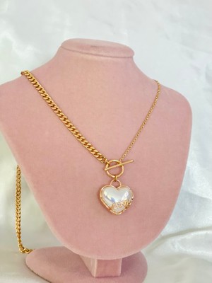 Stainless Steel Love Sedef Vip Çelik Kolye