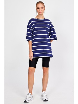 Alexander Gardi Çizgili Oversize T-Shirt (E23-0046)