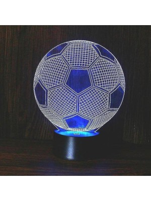 Xinh Gece Işıkları Ortam Aydınlatma Futbol LED Gece Lambası Çocuk Yatak Odası 3D Masa Lambası (Yurt Dışından)