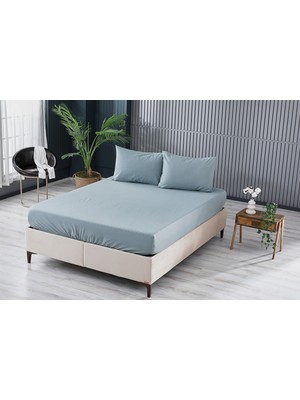 Doqu Home Colourful Fitted Çarşaf Çift King Size - Yeşil