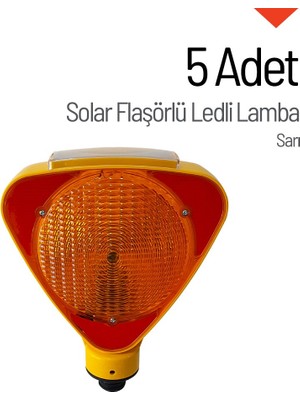 Solar Flaşörlü Ledli Lamba Sarı 5`li Set