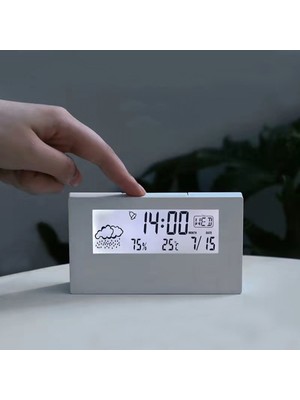 Jingyikeji Dijital Seyahat Alarm Saati - Katlanabilir Takvim & Sıcaklık ve Zamanlayıcı Erteleme Modlu LCD Saat - Büyük Sayı Ekranı, Pille Çalışan - Her Yaş Için Kompakt Masa Saati (Beyaz Işık (Yurt Dışından)