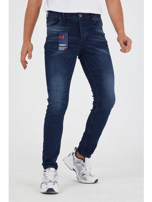 Murratto Erkek Slim Fit Likralı Lacivert Kot Pantolon