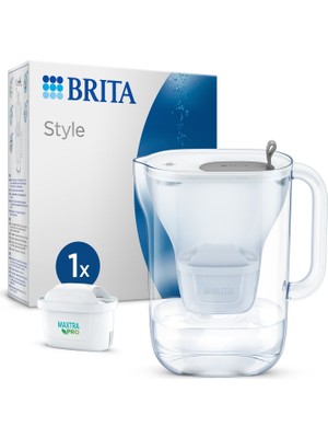 BRITA Style XL 1x Maxtra Pro All-In-1 Filtreli Su Arıtma Sürahisi - Gri 3,5 lt