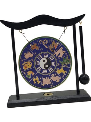 Surjion Gong Süsleme Rüzgar Çanları Feng Shui Pirinç Gong Masaüstü Çin Ir F (Yurt Dışından)