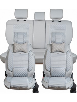 Ack opel Corsa E Uyumlu Lüks Deri Oto Koltuk Kılıfı Ön/arka Set Elit Seri Gri