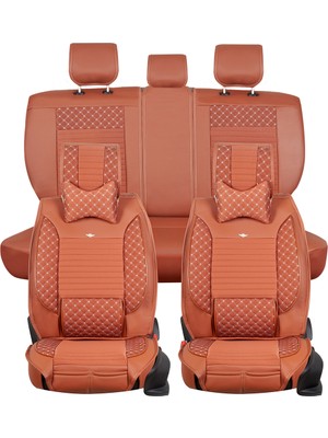 Ack Mercedes ml Uyumlu Lüks Deri Oto Koltuk Kılıfı Ön/arka Set Elit Seri Tarçın