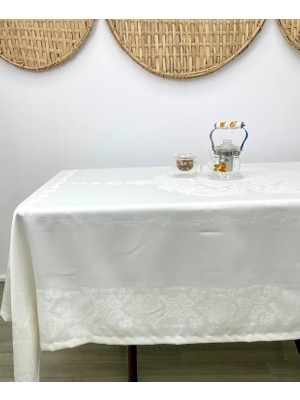 Kurular Tekstil Jumbo Dertsiz Masa Örtüsü-Krem