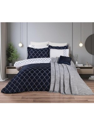 Özdilek Royal Lacivert Çift Kişilik Evlilik Düğün Çeyiz Seti 11 Parça