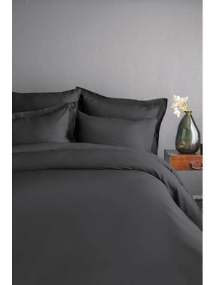 İssimo Home Simply Füme Pamuk Saten Fitted Set 120*200/50*70