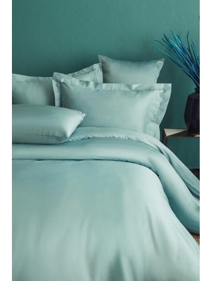 Simply Sky Blue Pamuk Saten Fitted Set 180*200/50*70