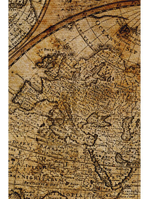 Teknoloji Bizde Duvar Örtüsü Eski Wintage Dünya Haritası Kaliteli Kanvas Duvar HALISI-4058