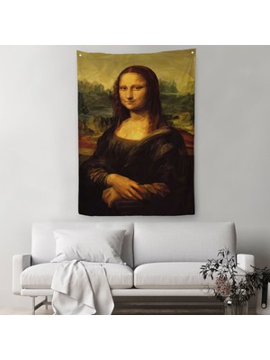 Teknoloji Bizde Mona Lisa Leonardo Da Vinci Duvar Örtüsü-Halısı Dekoratif Duvar Örtüsü - HALISI-5955