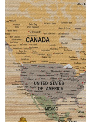 Teknoloji Bizde Duvar Örtüsü / Halısı Güncel Ingilizce Pastel Dünya Haritası Ahşap GÖRÜNÜMLÜ-3983