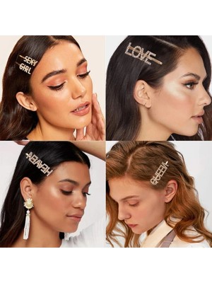 Gülümseme Yüz (Altın) Rhinestone Mektup Hairgrips Metal Kelime Klip Altın Gümüş Saç Aksesuarları Kristaller Tokalar Alfabe Ingilizce Elmas Bobby Pin (Yurt Dışından)