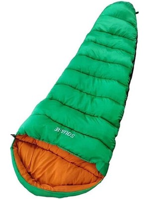 SQUARE Mumya Tipi Uyku Tulumu -15°C Konfor Sıcaklığı Yeşil Renk Açık Hava Kullanımı İçin
