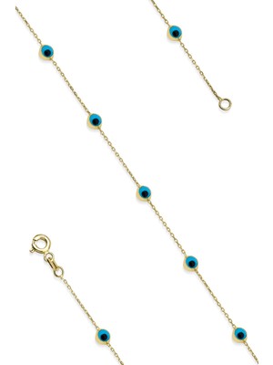 Fiyonk Kuyumculuk 14 Ayar Altın Yedi Göz Detaylı Bileklik