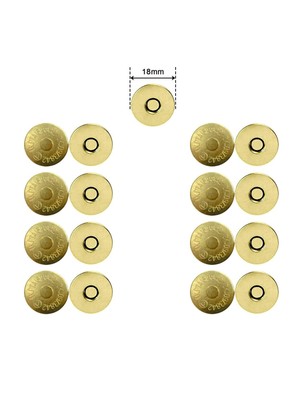 Hdg Mıknatıslı Yuvarlak Çanta Çıtçıtı Örgü Çantaya Mıknatıslı Çıtçıt Altın Rengi -18Mm Çap
