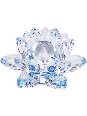 Humble Ev Dekorasyonu Düğün Parti Için Glitter Kristal Lotus Çiçeği Ton Yansıması Feng Shui (4.7 Inç / 12 Cm) - Mavi (Yurt Dışından)