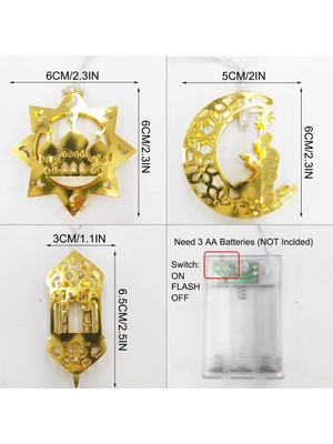 Humble Ramazan Mübarek Peri Dize Işıklar 10 Feet 20 Altın Eid Ramazan Süslemeleri Islam Eid Festivali Peri Işıkları (Yurt Dışından)