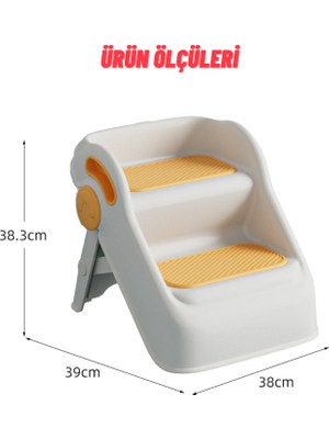 Dekohop Çocuk Taburesi Katlanabilir Kaymaz Iki Basamaklı Merdiven Çocuk Banyo Tuvalet Lavabo Yükseltici Basamak