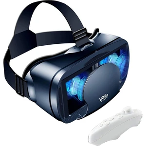 Tam Ekran Sanal Gerçeklik 3D Gözlük Vr Seti 3D Sanal Gerçeklik Gözlüğü, Gamepad ile Ayarlanabilir (Yurt Dışından)