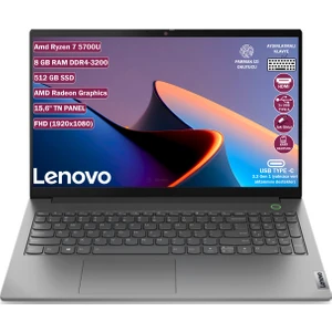 IdeaPad Amd Ryzen 7 5700U 8GB 512GB SSD 15.6" FHD Freedos Taşınabilir  Bilgisayar 82KU00T7TX
