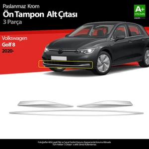 Vw Golf 8 Hb Krom Ön Tampon Alt Çıtası 3 Prç. 2020 Üzeri