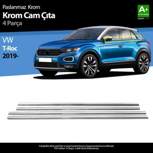 VW T-Roc Krom Cam Çıtası 4 Prç. 2019-2021