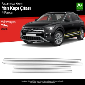 VW T-Roc Makyajlı Krom Yan Kapı Çıtası 4 Prç. 2021 Üzeri