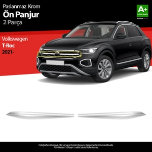 VW T-Roc Makyajlı Krom Ön Panjur 2 Parça 2021 Üzeri