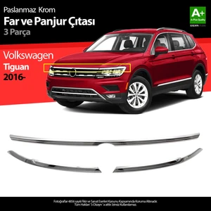 Volkswagen Tiguan Krom Far Üst Çıtası 3 Prç. 2016-2020 A+ Kalite