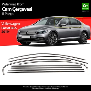 VW Passat B8.5 Krom Cam Çerçeve 8 Parça 2019 ve Üzeri