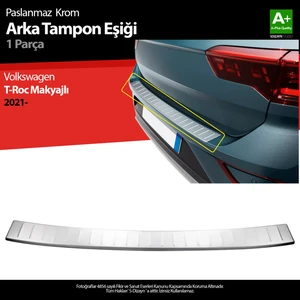 VW T-Roc Makyajlı Krom Arka Tampon Eşiği 2021 Üzeri