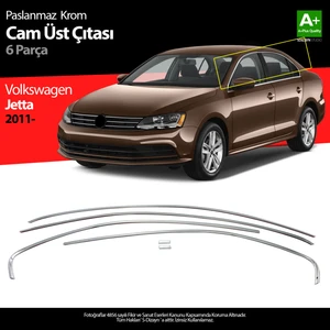 Volkswagen Jetta Krom Cam Üst Çıtası 6 Prç. 2011-2019 A+ Kalite