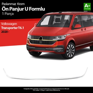 Volkswagen Transporter T6.1 Krom U Formlu Ön Panjur Çıtası 2020 Üzeri A+ Kalite